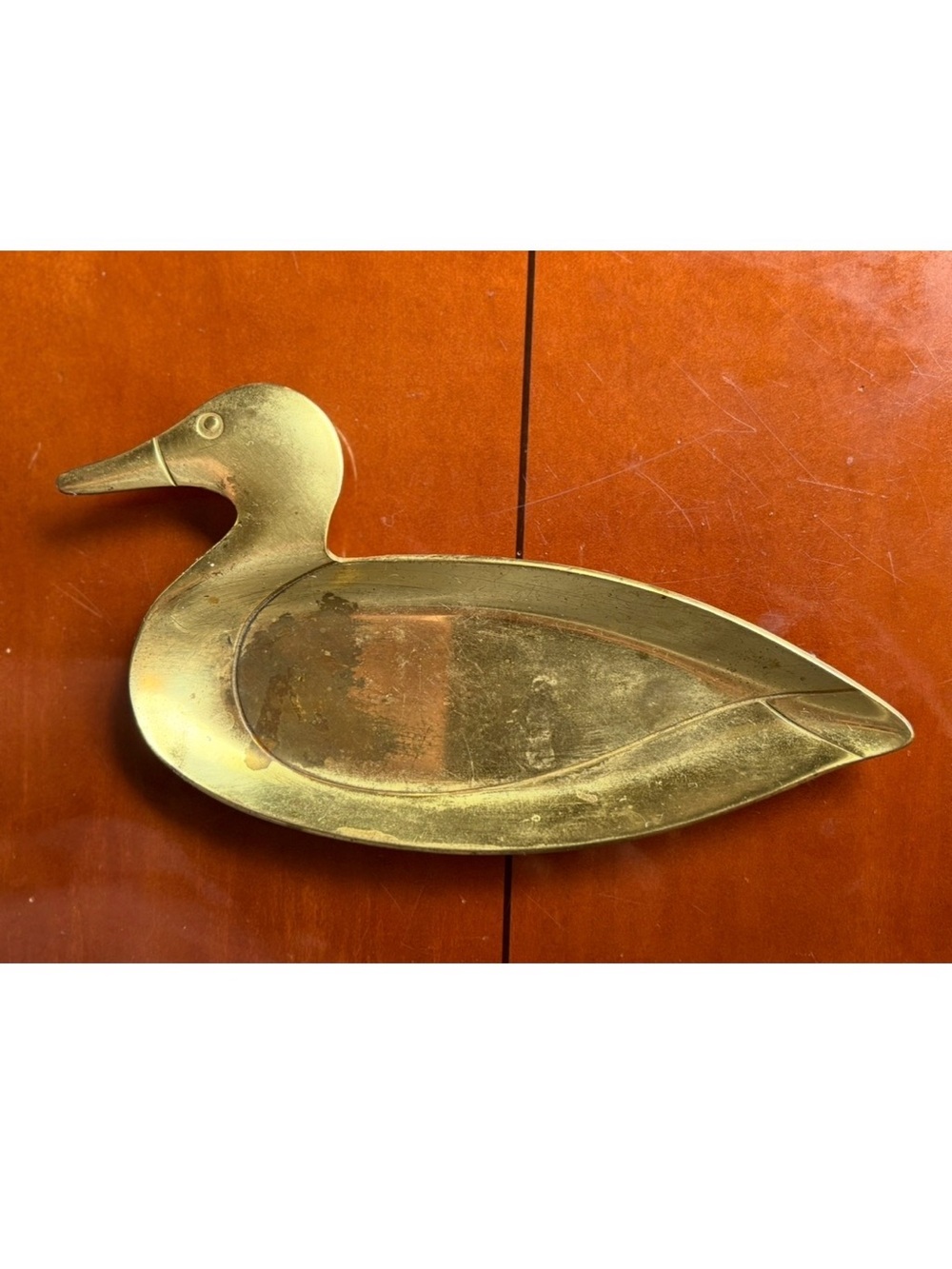 Vintage Brass Duck Decorative Bowl Key Holder Ring Tray